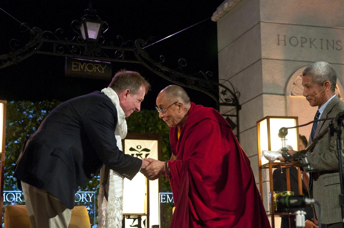 Dr. Charles Raison with the Dalai Lama at a 2010 conference on compassion meditation. Dr. Charles Raison with the Dalai Lama at a 2010 conference on compassion meditation.